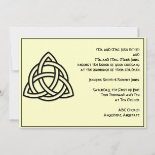 Celtic Knot in Black Ivory Wedding bjudande Inbjudningar