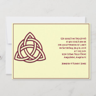 Celtic Knot in Burgandy and Mythic Ivory Party Inbjudningar