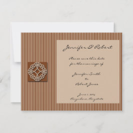 Celtic Knot in Cream and Rust Save Date Spara Datumet