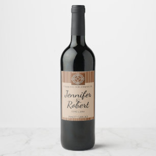 Celtic Knot in Cream and Rust Vin Label Vinflaska Etikett