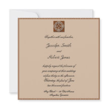 Celtic Knot in Cream and Rust Wedding bjudande in