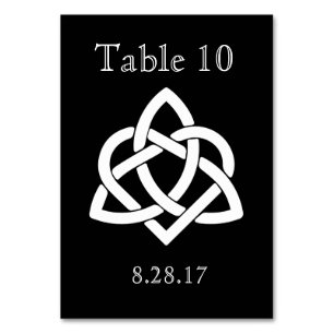 Celtic Knot Initialer - Bord-kort - svart Bordsnummer