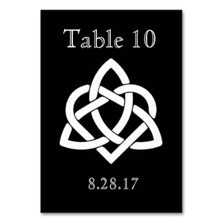 Celtic Knot Initialer - Bord-kort - svart Bordsnummer