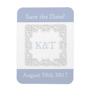 Celtic Knot Initialer - Light Blue Magnet