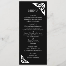 Celtic Knot Initialer - svart menykort Meny