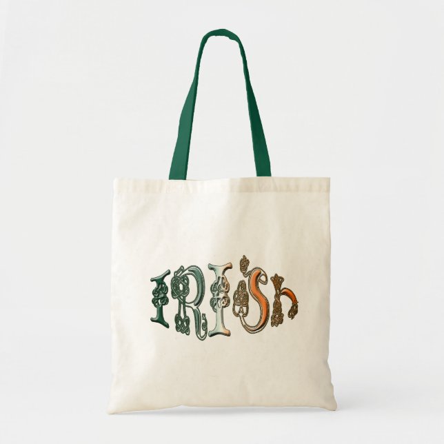 Celtic Knot Irish Flagga Färg Designer Bag Tygkasse (Framsidan)