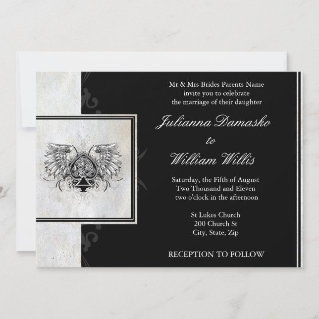 Celtic Knot Irish Gaelic bröllopsinbjudning Inbjudningar (Framsida)