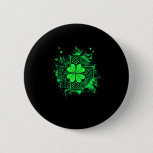 Celtic Knot Irish Shamrock Three Löv Klöver St Pa Knapp