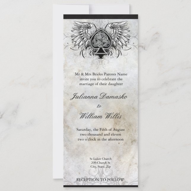 Celtic Knot Irish Urban Tattoo Wedding bjudande Inbjudningar (Framsida)