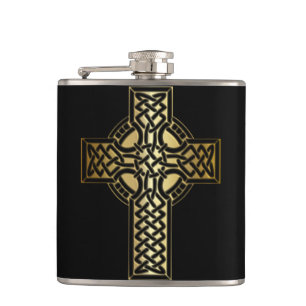 Celtic Knot Kor i Guld och Black Fickplunta