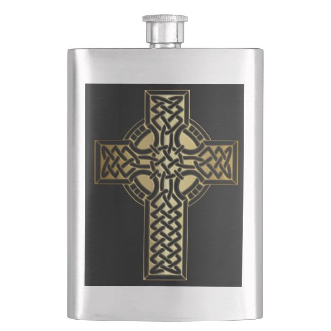 Celtic Knot Kor i Guld och Black Fickplunta (Framsidan)