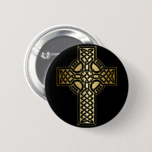 Celtic Knot Kor i Guld och Black Knapp