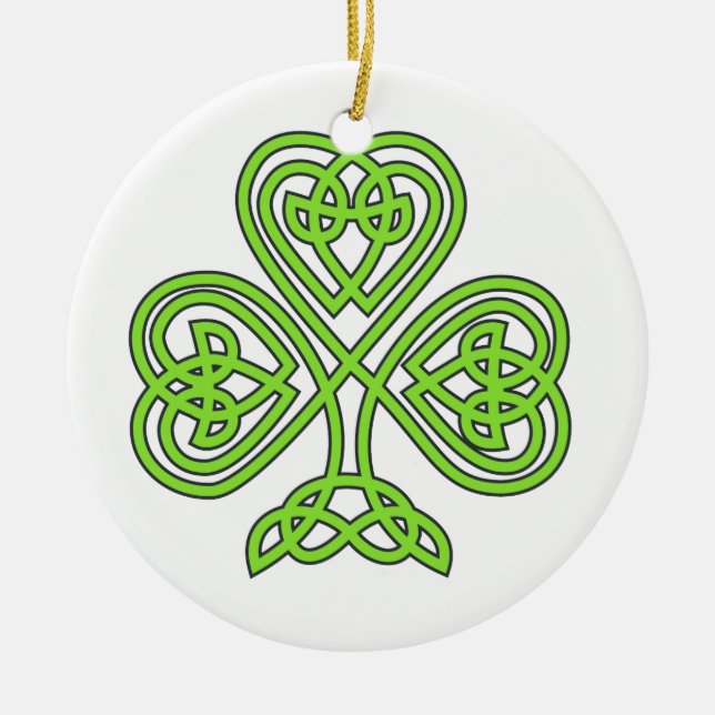 Celtic Knot Kor Träd Julgransprydnad Keramik (Framsidan)