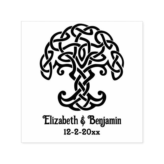 Celtic Knot Livets träd par Namn Självfärgande Stämpel (Design)