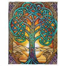 Celtic Knot Livets träd Sunset Fleece Blanket