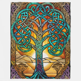 Celtic Knot Livets träd Sunset Fleece Blanket