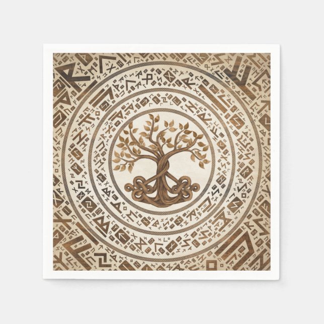 Celtic Knot Livets träd-Yggdrasil Pappersservett (Framsidan)
