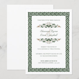 Celtic Knot | Modern Blommigt Irländska Bröllop Inbjudningar