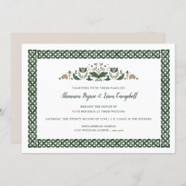 Celtic Knot | Modern Blommigt Irländska Bröllop Inbjudningar