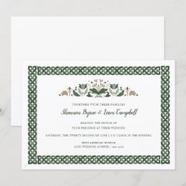 Celtic Knot | Modern Blommigt Irländska Bröllop Inbjudningar