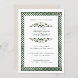 Celtic Knot | Modern Blommigt Irländska Bröllop Inbjudningar