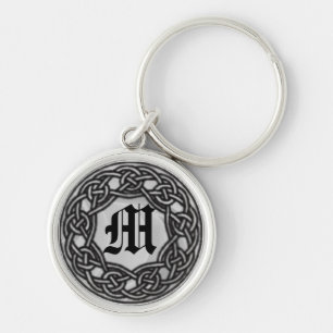 Celtic Knot Monogram Silver Nyckelring