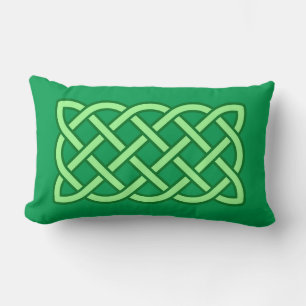 Celtic Knot Mönster, Emerald and Lime Green Lumbarkudde