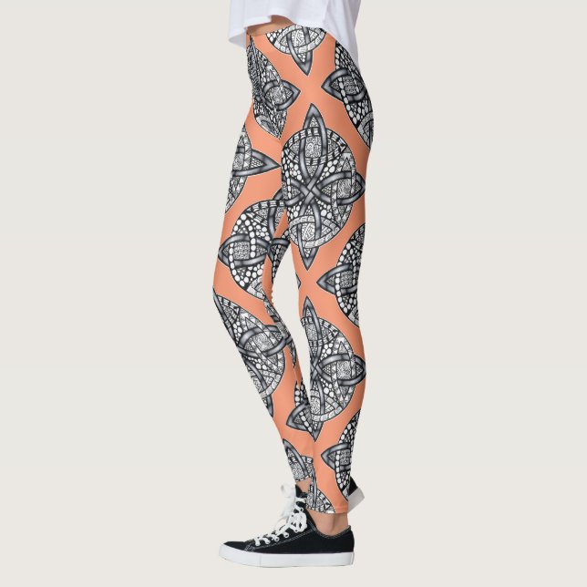 Celtic Knot Mönster i ditt val Färg Leggings (Vänster)