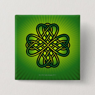 Celtic Knot on grönt glöd Knapp