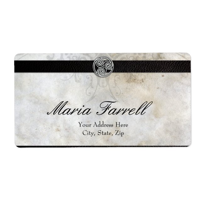 Celtic Knot on Parchment Papper Lrg-etikett Fraktsedel (Framsidan)