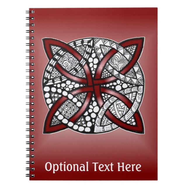 Celtic Knot Original Design Red Anteckningsbok (Framsidan)