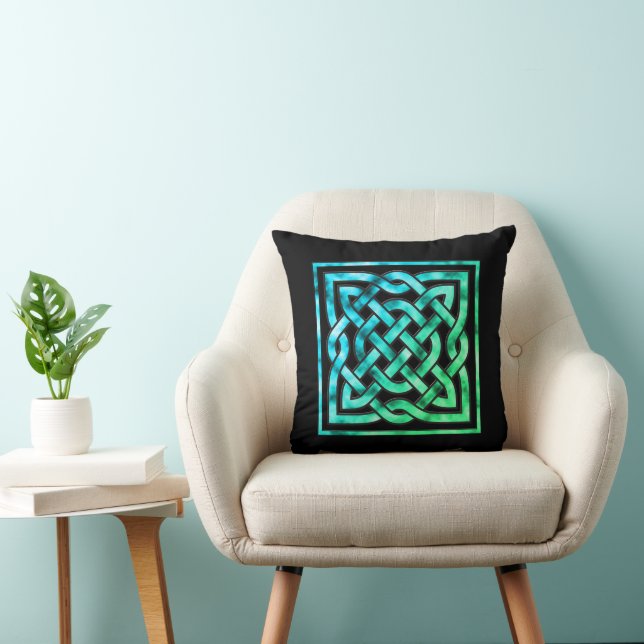 Celtic Knot Pillow - Blue Grönt Design Kudde (Stol)