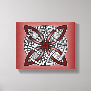 Celtic Knot Red Doodle Teckning Canvastryck