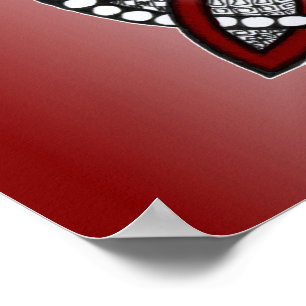 Celtic Knot Red Doodle Teckning Poster