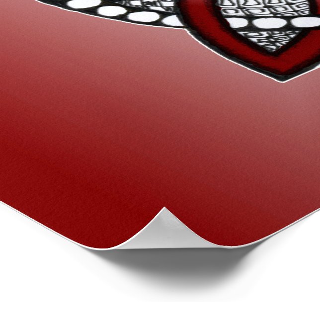 Celtic Knot Red Doodle Teckning Poster (Hörn)