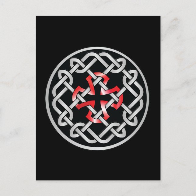 Celtic Knot Red Metallal-vykort Vykort (Framsida)