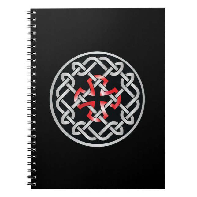 Celtic Knot Red Metallbook Anteckningsbok (Framsidan)