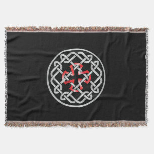 Celtic Knot Red Metallic Blanket Filt