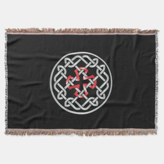 Celtic Knot Red Metallic Blanket Filt (Framsidan)