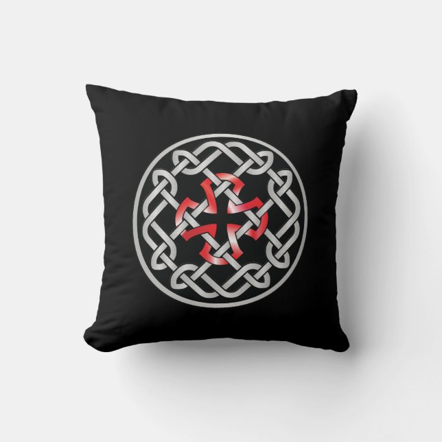 Celtic Knot Red Metallic Dekorativ kudde (Framsida)