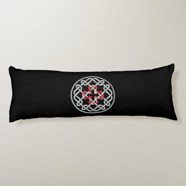 Celtic Knot Red Metallic Kroppskudde (Baksidan)