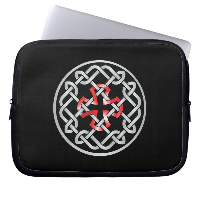 Celtic Knot Red Metallic Laptop sleeve (Framsidan)