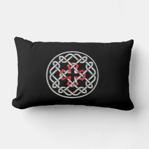 Celtic Knot Red Metallic Lumbar Pillow Lumbarkudde