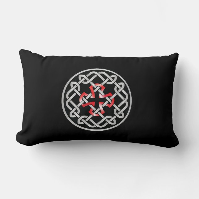 Celtic Knot Red Metallic Lumbar Pillow Lumbarkudde (Framsida)
