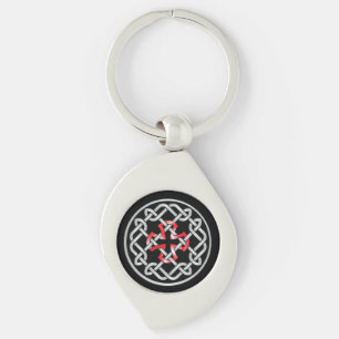 Celtic Knot Red Metallic Nyckelring