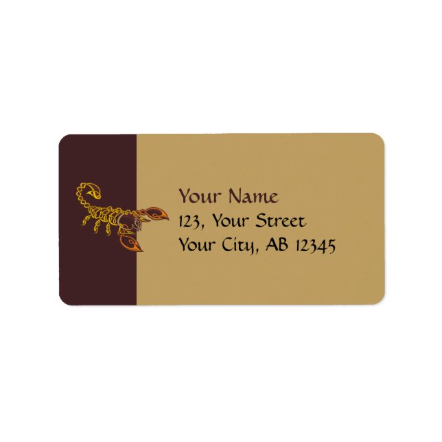 Celtic Knot Scorpion Adressetikett (Framsidan)