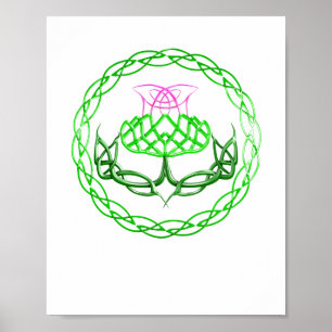 Celtic Knot Scottish Thistle Poster