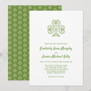Celtic Knot Shamrock Bröllop Inbjudningar