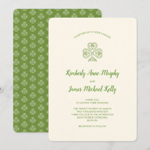 Celtic Knot Shamrock Bröllop Inbjudningar
