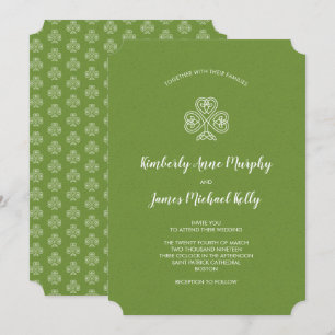 Celtic Knot Shamrock Bröllop Inbjudningar